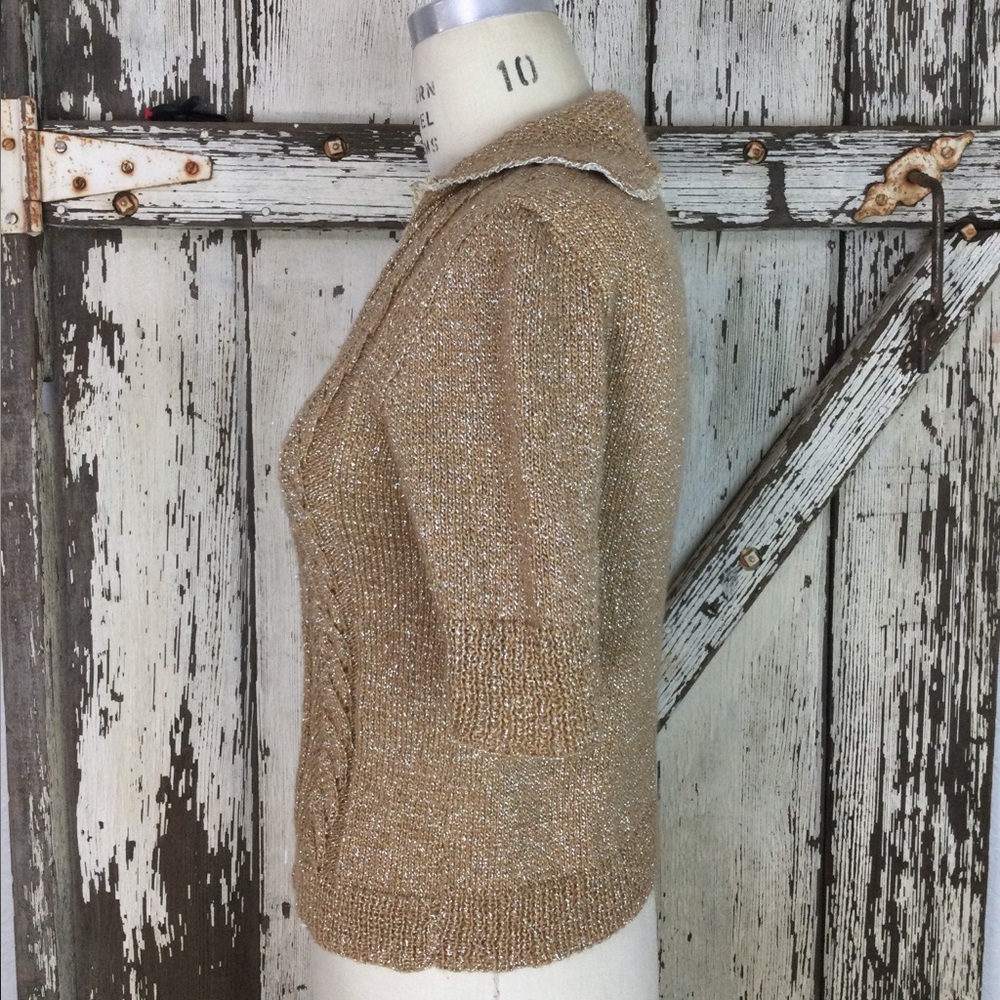 Vintage 1960s Lurex and Wool Brown and Silver Women
Knit Size Medium Large - Picture 4 of 7